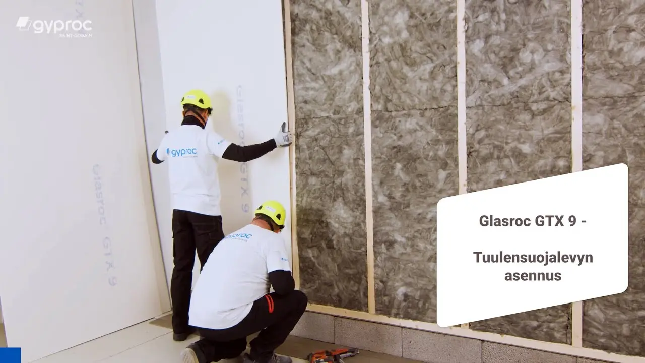 Gyproc-asennusohje: Glasroc GTX 9 -tuulensuojalevy thumbnail