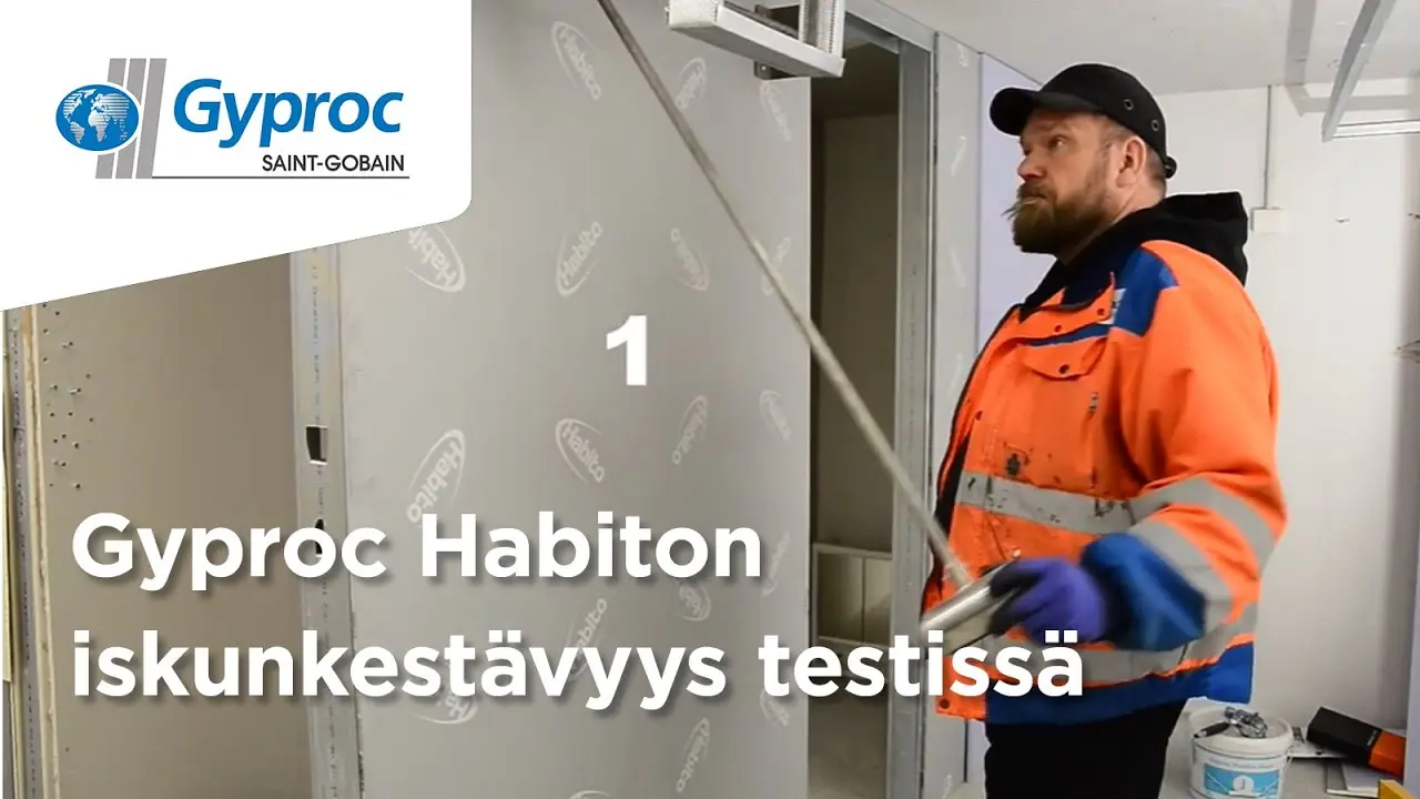 Gyprocin tuotekehitys testaa Habito -levyn iskunkestävyyttä thumbnail
